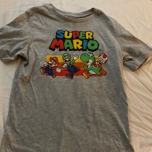 Nintendo Super Mario Gray Tee with Vibrant Characters